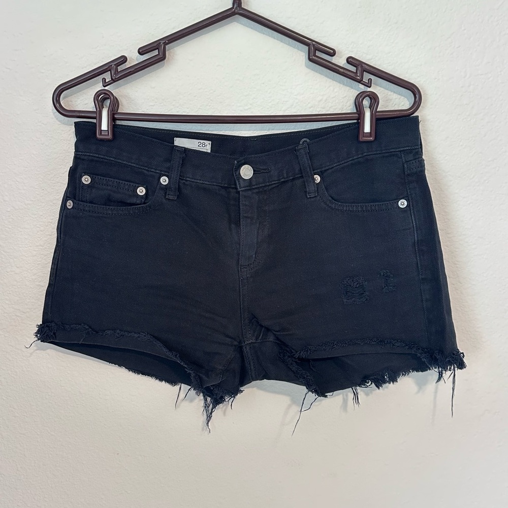 GAP Black Jean Shorts Distressed Casual Style